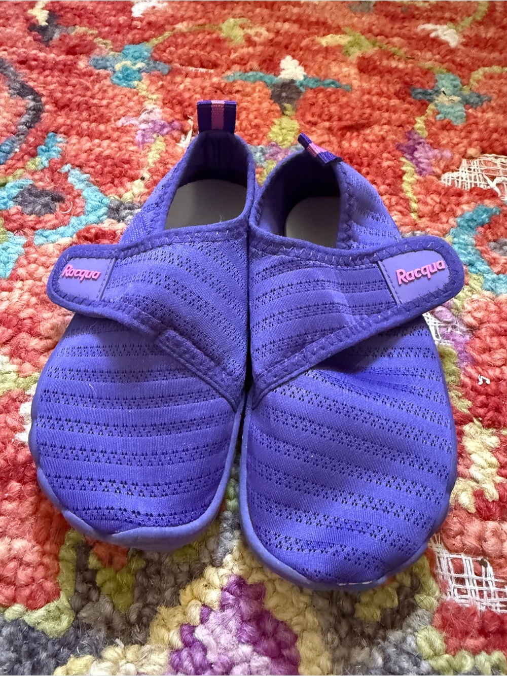 Kids Purple Water Shoes with Hook-and-Loop Strap
